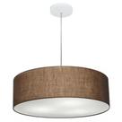 Lustre Pendente Cilíndrico Md-4217 Cúpula em Tecido 50x15cm Café - Bivolt