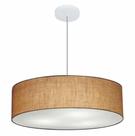 Lustre Pendente Cilíndrico Md-4221 Cúpula em Tecido 60x15cm Palha - Bivolt