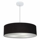 Lustre Pendente Cilíndrico Md-4221 Cúpula em Tecido 60x15cm Preto - Bivolt
