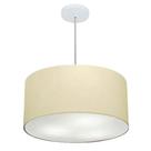 Lustre Pendente Cilíndrico Md-4243 Cúpula em Tecido 45x25cm Algodão Crú - Bivolt