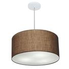 Lustre Pendente Cilíndrico Md-4243 Cúpula em Tecido 45x25cm Café - Bivolt