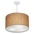 Lustre Pendente Cilíndrico Md-4250 Cúpula em Tecido 45x30cm Palha - Bivolt