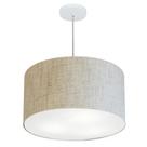 Lustre Pendente Cilíndrico Md-4250 Cúpula em Tecido 45x30cm Rustico Bege - Bivolt