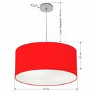 Lustre Pendente Cilíndrico Vivare Free Lux Md-4386 Cúpula em Tecido - 50X25