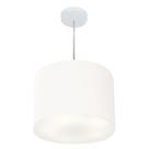 Lustre Pendente Cilíndrico Vivare Md-4212 Cúpula em Tecido 40x30cm - Bivolt