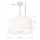 Lustre Pendente Cilíndrico Vivare Md-4243 Cúpula em Tecido 45x25cm - Bivolt