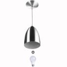 Lustre Pendente Cone Alumínio 20x14cm Escovado + Lampada