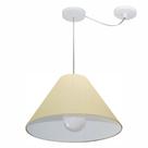 Lustre Pendente Cone Com Desvio de Centro Vivare Md-4272 Cúpula em Tecido 15x40cm - Bivolt