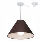 Lustre Pendente Cone Com Desvio de Centro Vivare Md-4272 Cúpula em Tecido 15x40cm - Bivolt