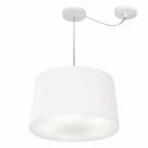 Lustre Pendente Cone Com Desvio de Centro Vivare Md-4277 Cúpula em Tecido 40x45cm - Bivolt