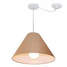 Lustre Pendente Cone Com Desvio Md-4272 Cúpula Tec 25/15x40cm Palha - Bivolt