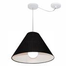 Lustre Pendente Cone Com Desvio Md-4272 Cúpula Tec 25/15x40cm Preto - Bivolt