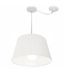 Lustre Pendente Cone Com Desvio Md-4273 Cúpula 21/30x40cm Branco - Bivolt