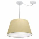 Lustre Pendente Cone Com Desvio Md-4279 Cúpula 21/30x40cm Algodão Crú - Bivolt