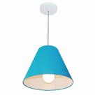 Lustre Pendente Cone Md-4028 Cúpula em Tecido 25/30x12cm Azul Turquesa - Bivolt