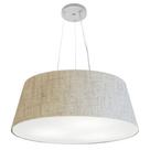 Lustre Pendente Cone Md-4072 Cúpula em Tecido 30/80x65cm Rustico Bege - Bivolt