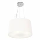 Lustre Pendente Cone Md-4153 Cúpula em Tecido 30/45x40cm Branco - Bivolt