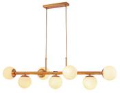 Lustre Pendente Cor Dourado Vidro Opaco Retrô Moderno INL100