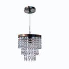 Lustre Pendente Cristal Pingente Acrilico Redondo Prata Polido Lustre Pendente Cristal Pingente Acrilico Redondo Prata Polido