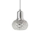 Lustre Pendente Cristal Pingente Redondo Bolinha Soquete G9 Vidro Cromado