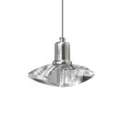 Lustre Pendente Cristal Pingente Retangular Curvado Soquete G9 Vidro Cromado