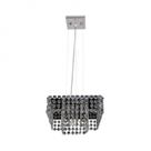 Lustre Pendente Cristal Quadrado 25x25xh12,5cm 4 Lâmpadas G9 Milano Bronzearte