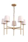Lustre Pendente Cúpula 05 Braços Redondo Rústico Dourado 234/5 Lustre Pendente Cúpula 05 Braços Redondo Rústico Dourado 234/5