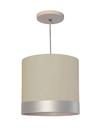 Lustre Pendente Cúpula Cinza Com Detalhe Prata 25x25 1-e27