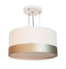Lustre Pendente Cúpula com Detalhe Bronze 30x15 Branco