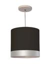 Lustre Pendente Cúpula Preta Com Detalhe Prata 25x25 1-e27 Lustre Pendente Cúpula Preta Com Detalhe Prata 25x25 1-e27