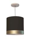 Lustre Pendente Cúpula Preto com Detalhe Bronze 25x25