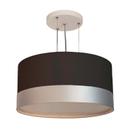 Lustre Pendente Cúpula Preto Com Detalhe Prata 30x15 2-e27