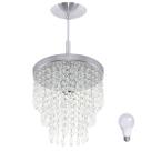 Lustre Pendente De Cristal Acrílico Manucrillic c/ Lâmp 6000