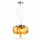 Lustre Pendente de Cristal Âmbar K9 28cm com Cabo Ajustável G9