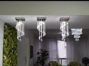 Lustre pendente de cristal vai montado+ led gu10