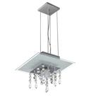 Lustre Pendente de Vidro com Cristal para 01 Lâmpada - Cor Branco