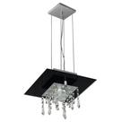 Lustre Pendente de Vidro com Cristal para 01 Lâmpada - Cor Preto Lustre Pendente de Vidro com Cristal para 01 Lâmpada - Cor Preto