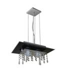 Lustre Pendente de Vidro com Cristal para 02 Lâmpada - Cor Preto