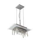 Lustre Pendente de Vidro com Cristal para 02 Lâmpadas - Cor Branco