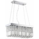 Lustre Pendente Delicado Retangular com 524 Cristais Sala Jantar Cozinha Sala Escada INL13 Lustre Pendente Delicado Retangular com 524 Cristais Sala Jantar Cozinha Sala Escada INL13