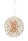 Lustre Pendente Dente de Leão Rose Gold Redondo Cristais 12E14 60cm