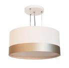 Lustre Pendente Detalhe Cor Bronze 50x25cm Branco Lustre Pendente Detalhe Cor Bronze 50x25cm Branco