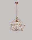 Lustre Pendente Diamante Aramado Cobre RoseBivolt E27