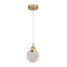 Lustre Pendente Disco Bolhas Cristal Dourado LED 6W 15cm 3000K Bivolt