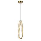 Lustre Pendente Dourado e Cristal Led 25w 3000k Walo 12x45cm Bivolt
