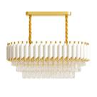 Lustre Pendente Dubai Cristal Legítimo K9 Inox Linha Premium Retangular