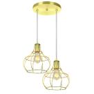 Lustre Pendente Duplo Aladim Aramado Dourado