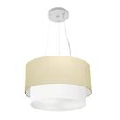 Lustre Pendente Duplo Cilíndrico Vivare Md-4158 Cúpula em Tecido 40x35cm - Bivolt