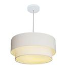 Lustre Pendente Duplo Cilíndrico Vivare Md-4355 Cúpula em Tecido 50x40cm - Bivolt