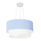 Lustre Pendente Duplo Cilíndrico Vivare Md-4369 Cúpula Tecido 45x40cm - Bivolt